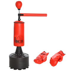 Freestanding Boxing Punch Bag Stand with Rotating Flexible Arm, Speed Ball, Waterable Base by