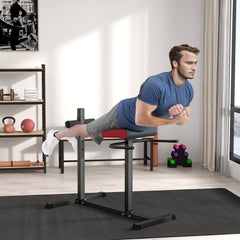 Back Extension Roman Chair, Hyperextension Bench with Adjustable Leg Roller for Back, Abdominal and Gluteal Training