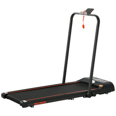 PURE Foldable Walking Treadmill, with LED Display and Wheels, for Home, Office, Gym, Red
