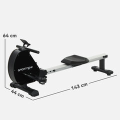 PURE Folding Magnetic Rowing Machine, with 16-Level Adjustable Resistance, Black