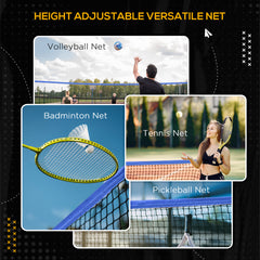 PURE 4m Badminton Net, Height Adjustable Outdoor Sports Net, with Carry Bag, for Tennis, Pickleball, Volleyball, Blue