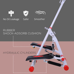 PURE Stepper w/ Handle Hand Grip Workout Fitness Machine For Fitness Aerobic Exercise Home Gym Red