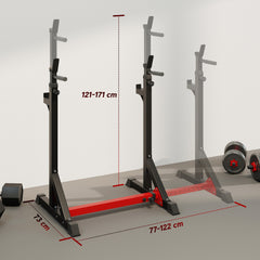 PURE Barbell Rack, Width and Height Adjustable Dip Stand, Bench Press Rack for Home Gym Weight Lifting Fitness Workout, Max Load 150kg