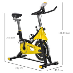 Cardio Exercise Bike Indoor Cycling Bike with Belt Drive Adjustable Resistance Seat Handlebar LCD Display Home Gym Upright Bike