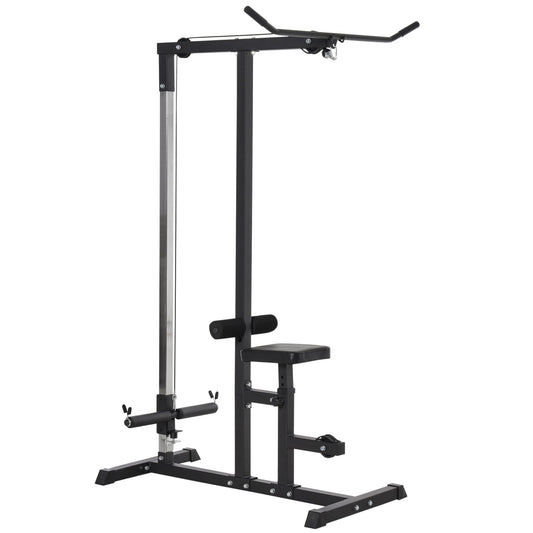 Power Tower Adjustable Pulldown Machine, Dip Station Stand Weighted Ab Crunches Workout Abdominal Exercise For Home Gym Tower Body Building