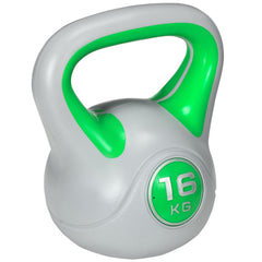 PURE Kettlebell, 16kg Kettle Bells with Handle for Home Gym Weight Lifting and Strength Training, Green and Grey