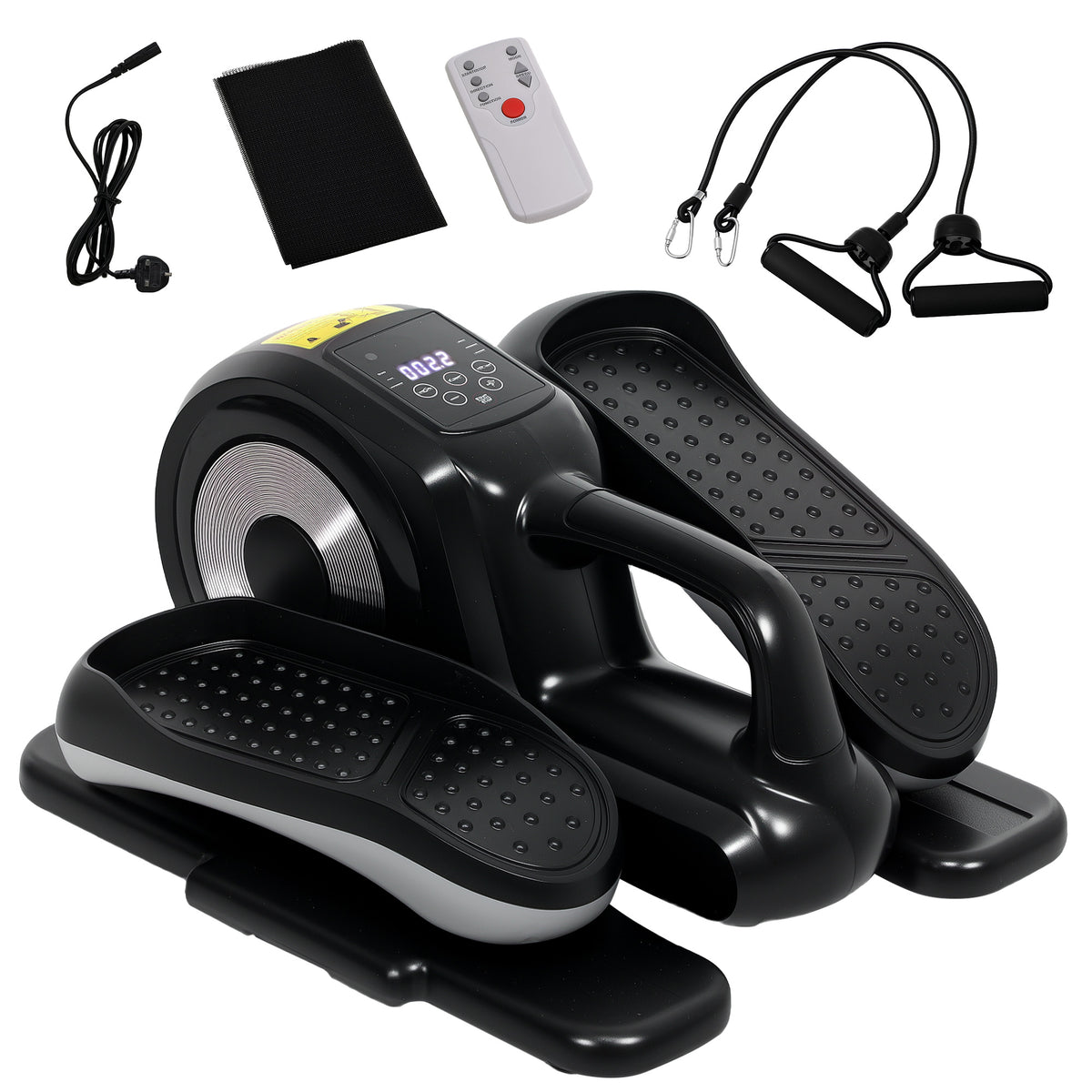 PURE Under Desk Electric Elliptical Machine for Home, Sit Down Pedal Exerciser for Seniors with 12 Programs, LCD Monitor, Compact with Remote Control & Non-Slip Pad