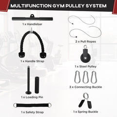 Cable Machine Pulley System, Lat Pull Down System with DIY Loading Weight for Home Gym Biceps Tricep Arm Shoulder Back Training