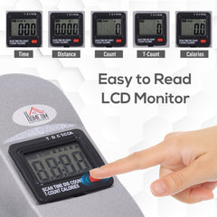 PURE Mini Exercise Bike, Portable Pedal Exerciser, Under Desk Bike with LCD Display for Legs and Arms Training, Silver Tone