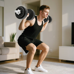 PURE 2-in-1 Adjustable Dumbbells Set, 30kg Weights Dumbbells Set with Non-Slip Grip for Strength Training, Weight Lifting, Bodybuilding, Home Gym Workout Equipment for Men & Women