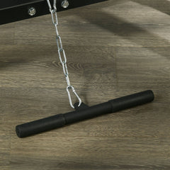 PURE Smith Machine & Cable Pulley System with Adjustable Weight Bench, Multifunction Home Gym Power Rack with Lat Pull Down System, Barbell Rack for Full Body Training, Black