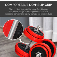 PURE 20KGS 2-In-1 Dumbbell & Barbell Adjustable Set Strength Muscle Exercise Fitness Plate Bar Clamp Rod Home Gym Sports Area