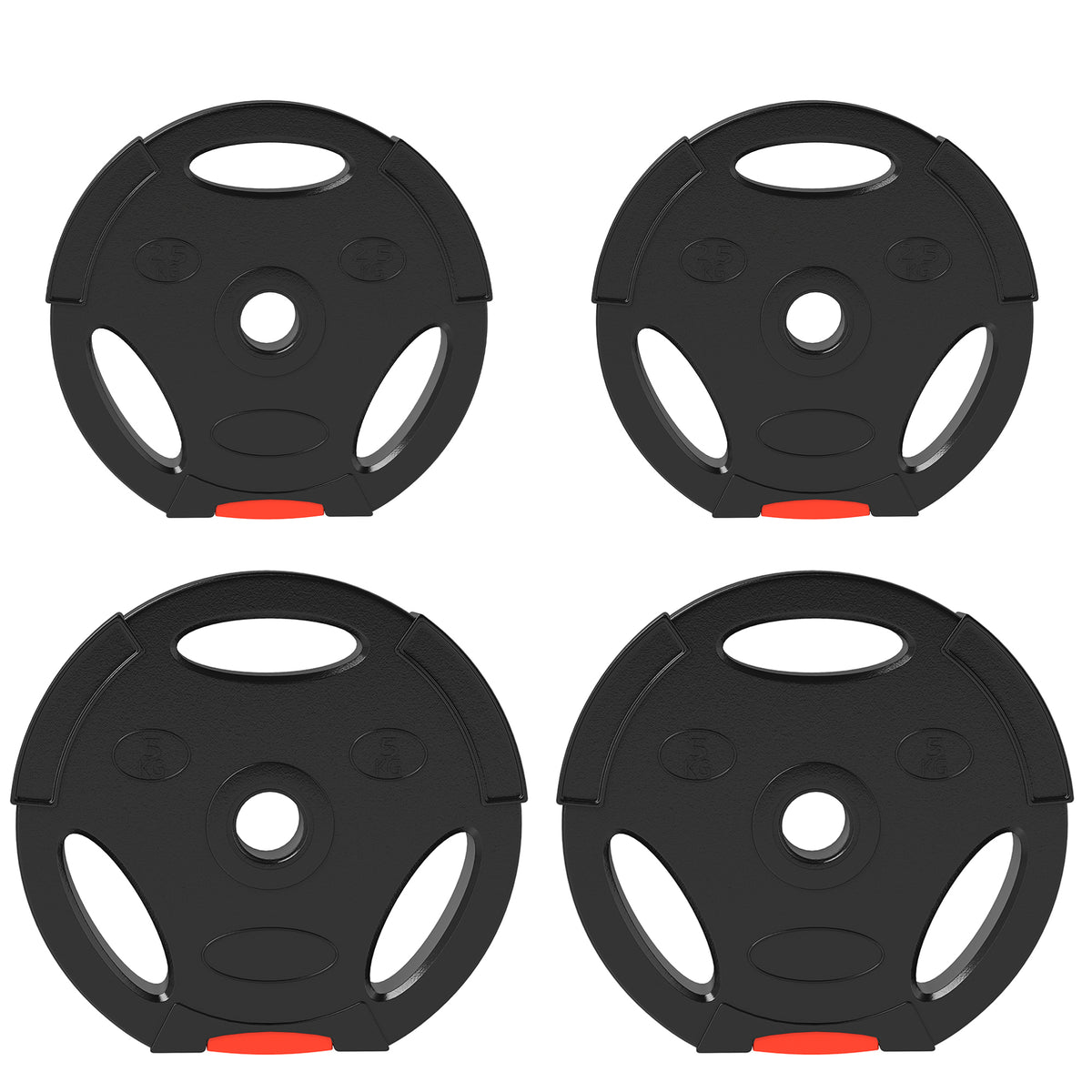 PURE Weight Plates Set, with Two 5kg and Two 2.5kg weights, Black