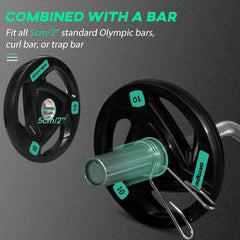 PURE Two 10kg Olympic Weight Plates, Tri-Grip Rubber-Coated Barbell Weights, with 5cm Holes, for Home, Gym, Office