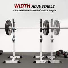 PURE Heavy Duty Weight Bar Barbell Squat Stand Barbell Rack Spotter, for Home, Gym - Black