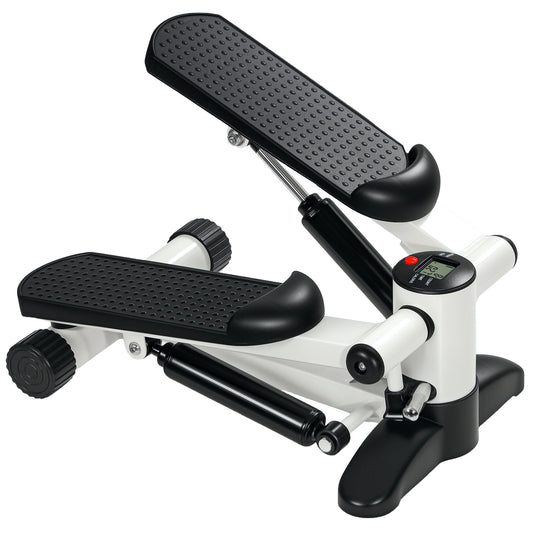 PURE Mini Stepper Machine, with LCD Monitor, Non-Slip Pedals, White