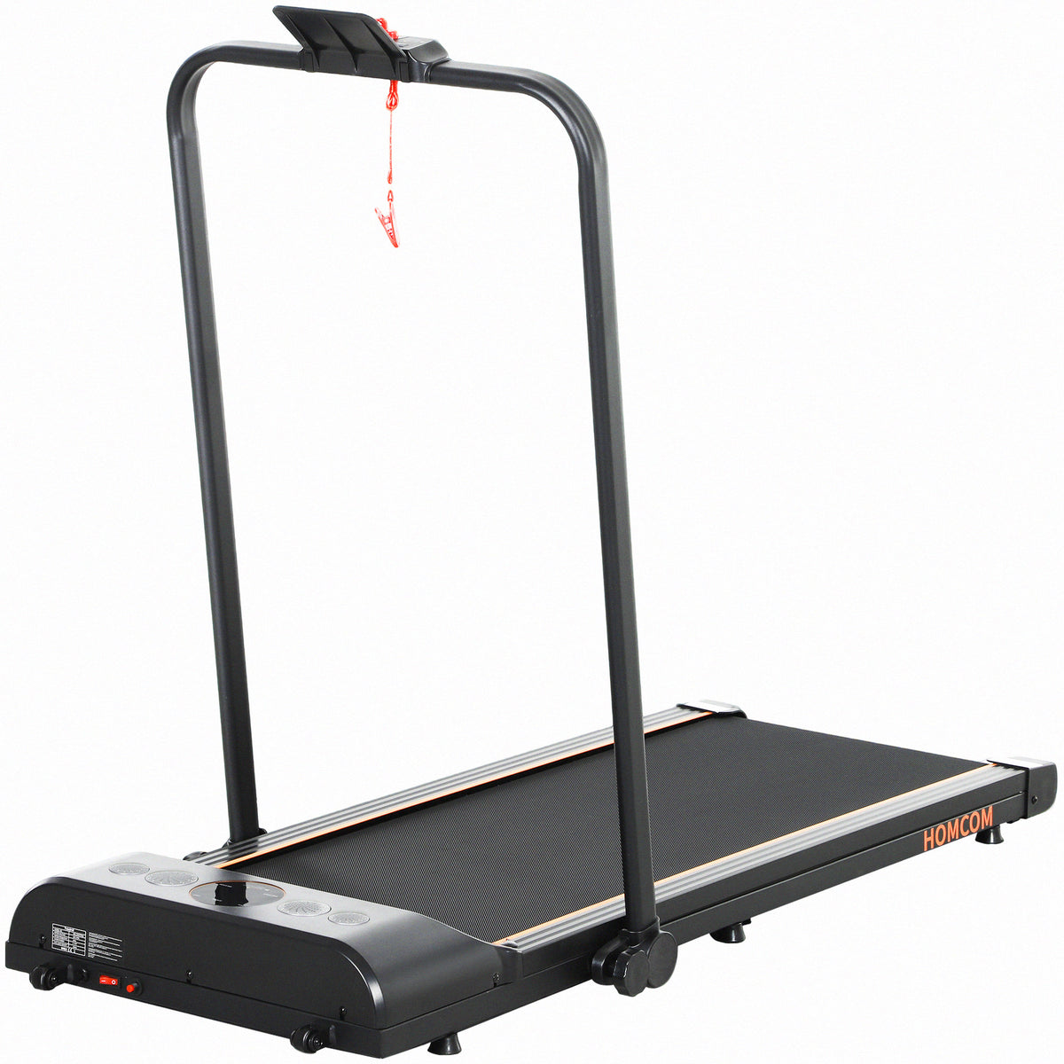 PURE Foldable Walking Treadmill, with LED Display and Wheels, for Home, Office, Fitness Studio, Orange