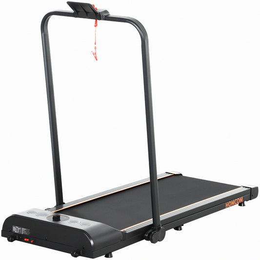 PURE Foldable Walking Treadmill, with LED Display and Wheels, for Home, Office, Fitness Studio, Orange