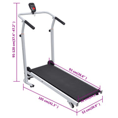 Mini Treadmill Folding 93 x 36 cm Black