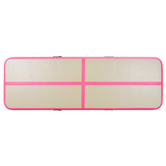 Inflatable Gymnastics Mat with Pump 400x100x10 cm PVC Pink