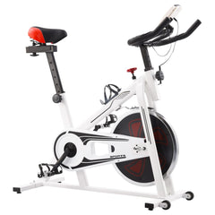 Exercise Training Bike with Pulse Sensors White and Red