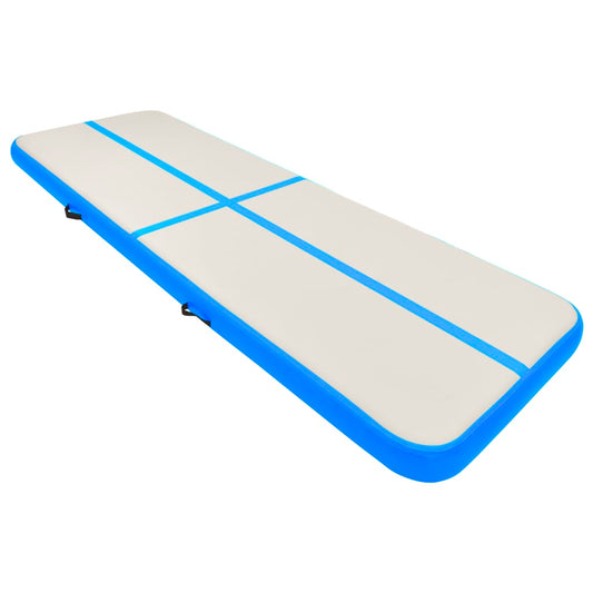 Inflatable Gymnastics Mat with Pump 300x100x15 cm PVC Blue