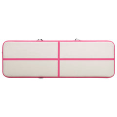 Inflatable Gymnastics Mat with Pump 400x100x15 cm PVC Pink