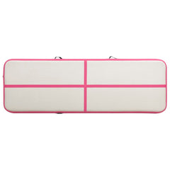 Inflatable Gymnastics Mat with Pump 300x100x20 cm PVC Pink