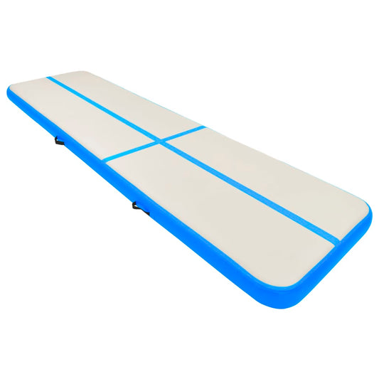 Inflatable Gymnastics Mat with Pump 600x100x20 cm PVC Blue