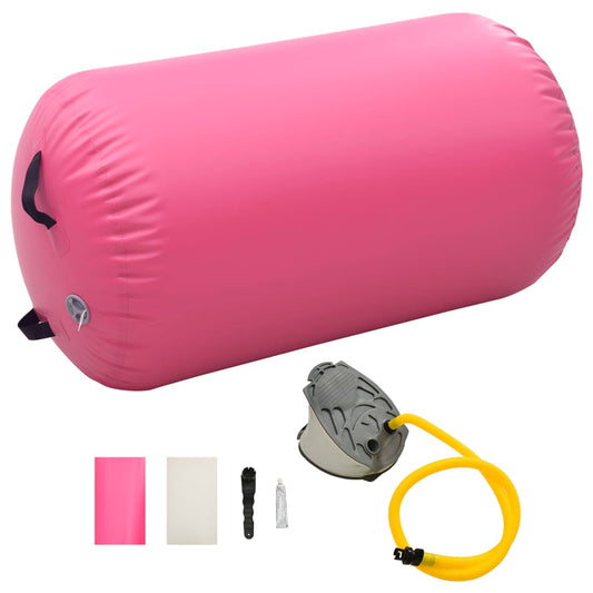 Inflatable Gymnastic Roll with Pump 100x60 cm PVC Pink