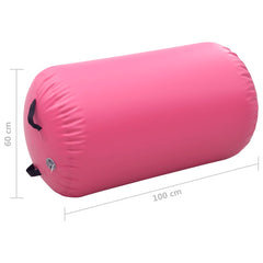 Inflatable Gymnastic Roll with Pump 100x60 cm PVC Pink