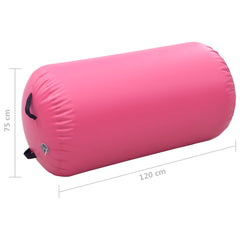 Inflatable Gymnastic Roll with Pump 120x75 cm PVC Pink