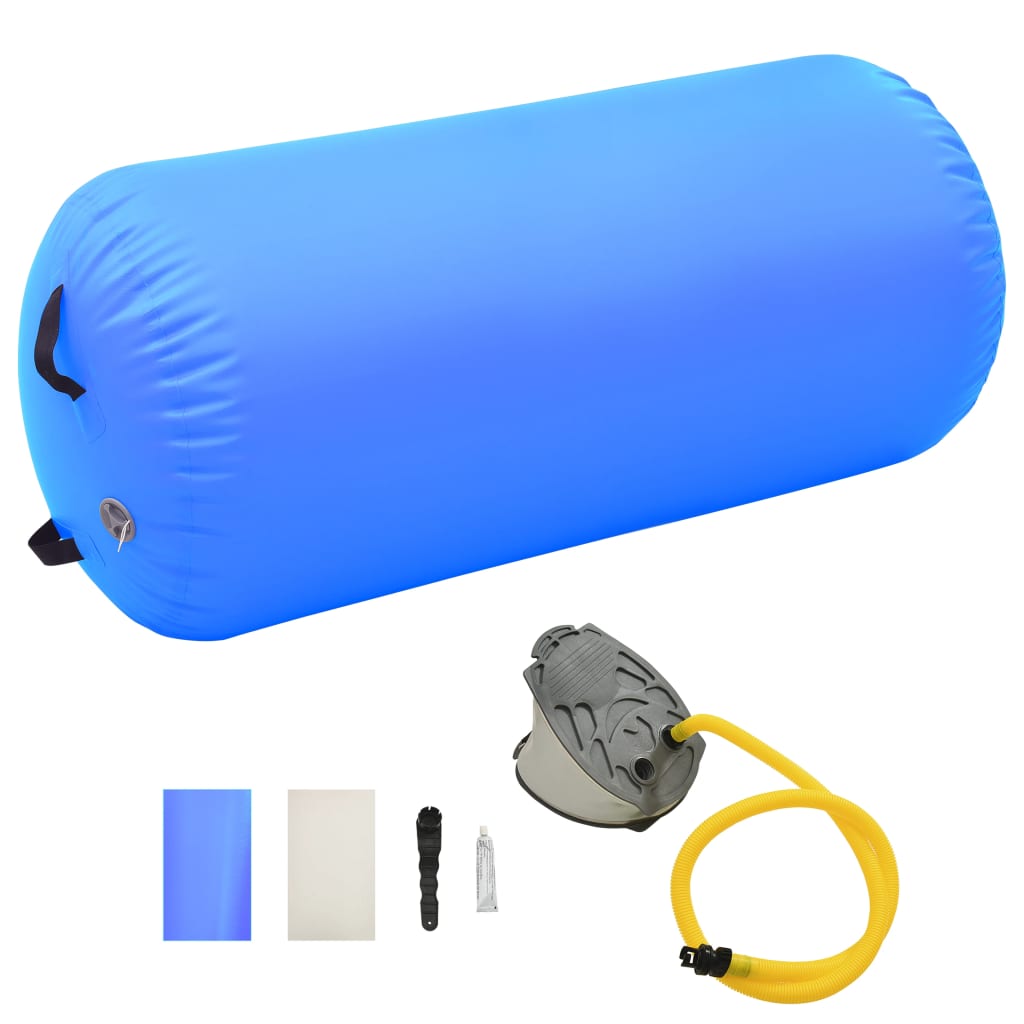 Inflatable Gymnastic Roll with Pump 120x90 cm PVC Blue