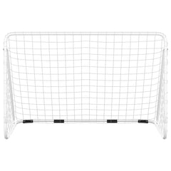 Football Goal with Net White 180x90x120 cm Steel