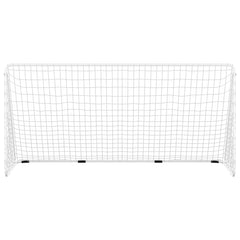 Football Goal with Net White 366x122x182 cm Steel