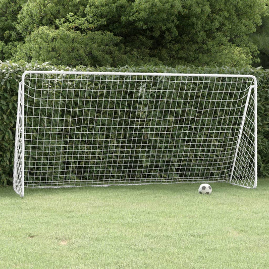 Football Goal with Net White 366x122x182 cm Steel