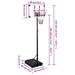 Basketball Stand Transparent 235-305 cm Polycarbonate