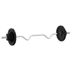 Barbell with Plates Set 30 kg Cast Iron & Chrome Plated Steel