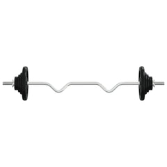 Barbell with Plates Set 30 kg Cast Iron & Chrome Plated Steel