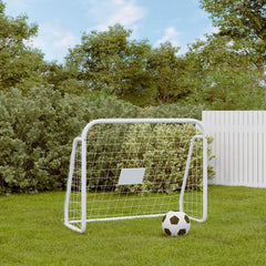 Football Goal with Net White 125x96x60 cm Steel&Polyester