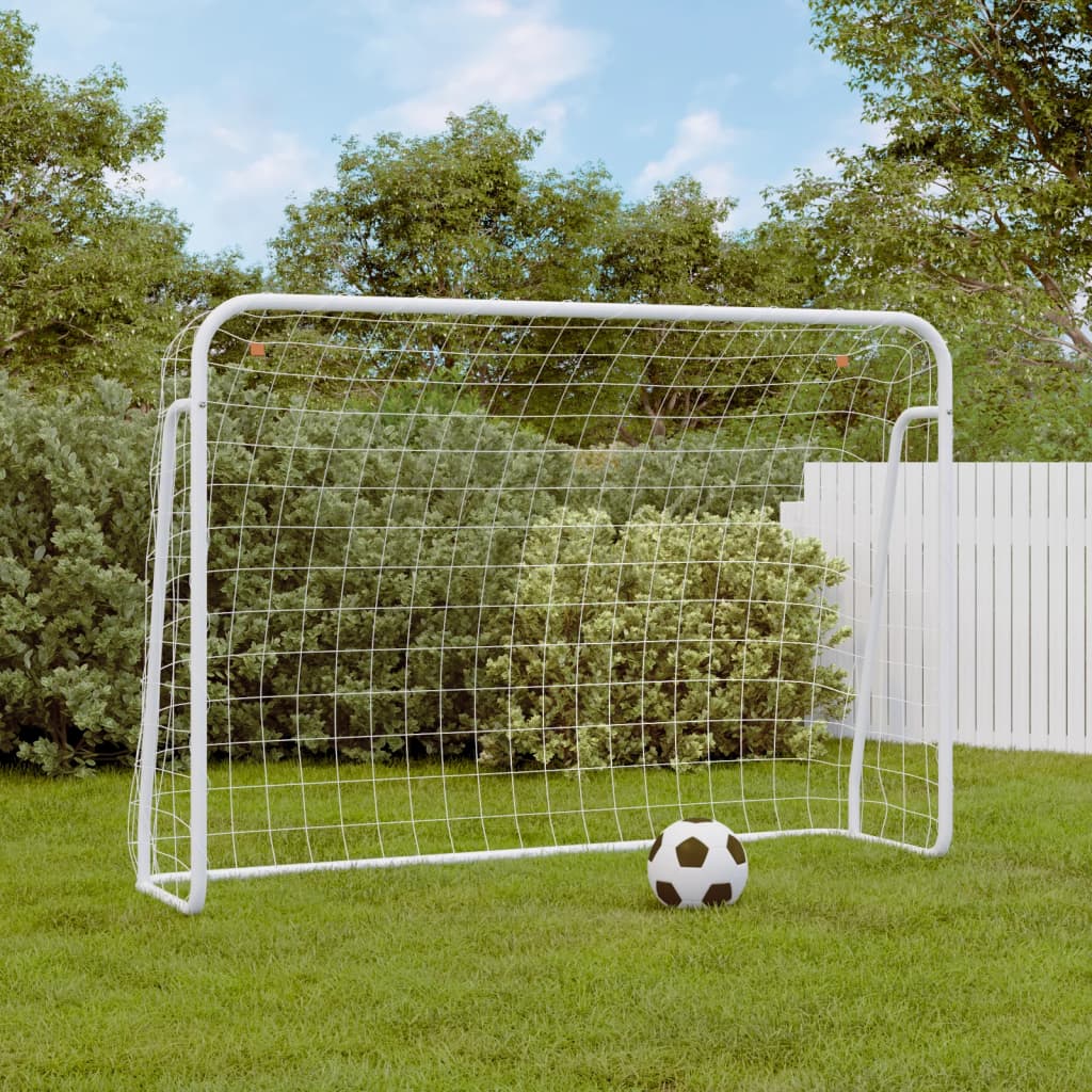 Football Goal with Net White 214x75x152 cm Steel&Polyester