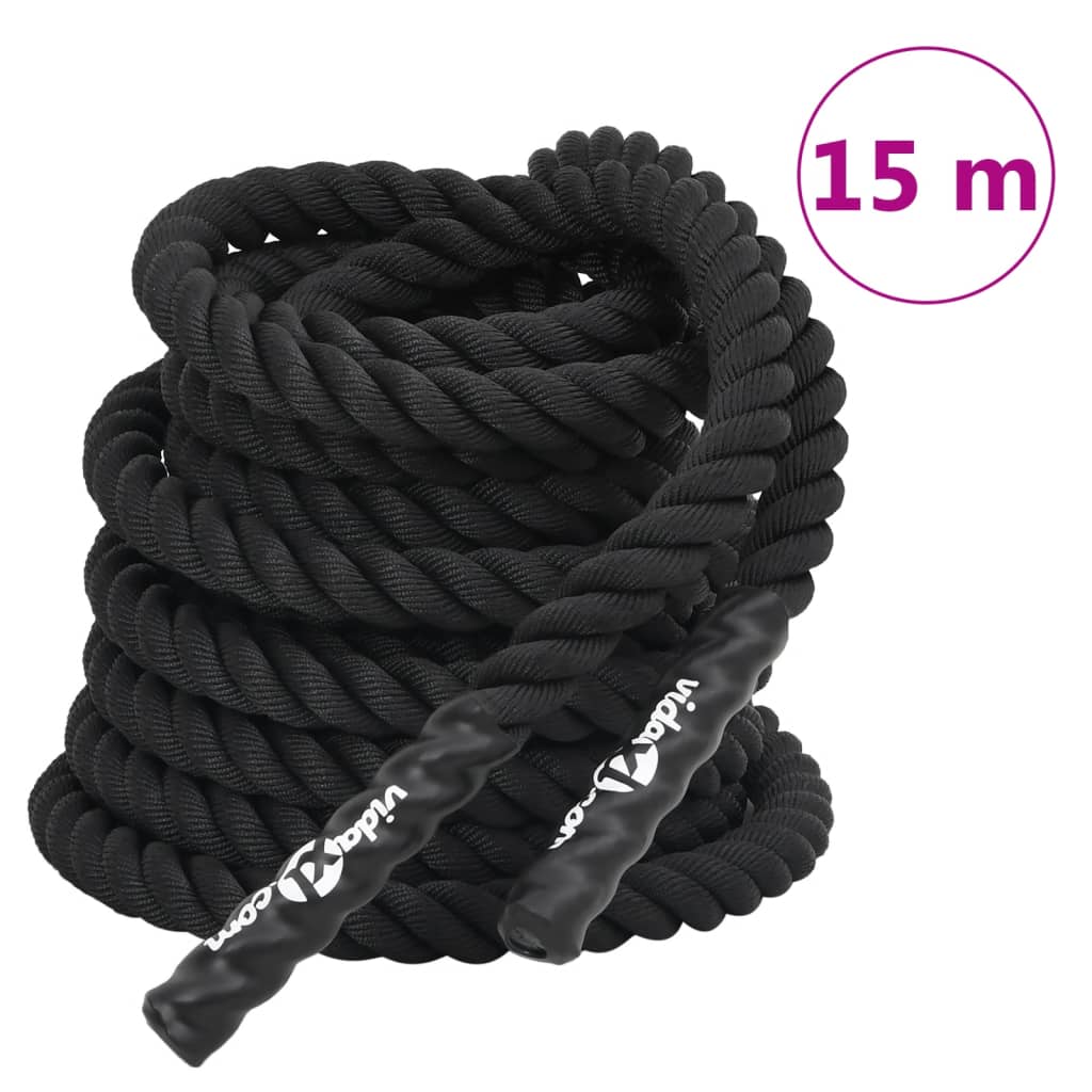 Battle Rope Black 15 m 11 kg Polyester