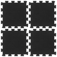 Rubber Floor Tiles 4 pcs Black 16 mm 30x30 cm