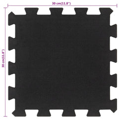 Rubber Floor Tiles 4 pcs Black 16 mm 30x30 cm