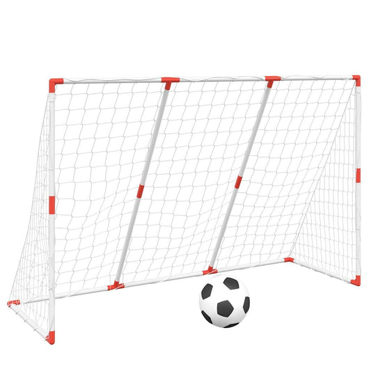 Kids' Football Goal with Balls 2-in-1 White 184x64x124 cm