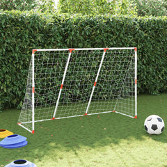 Kids' Football Goal with Balls 2-in-1 White 184x64x124 cm