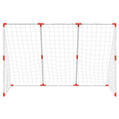 Kids' Football Goal with Balls 2-in-1 White 184x64x124 cm