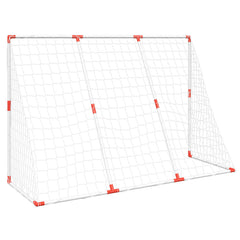 Kids' Football Goal with Balls 2-in-1 White 184x64x124 cm