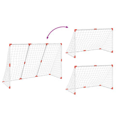 Kids' Football Goal with Balls 2-in-1 White 184x64x124 cm