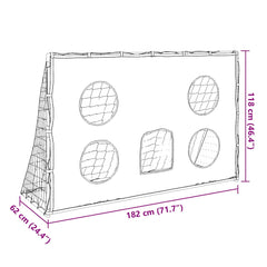 Kids' Football Goal with Targeting Mat and Ball 182x62x118 cm